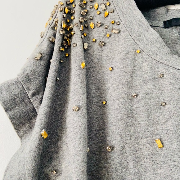 Gem Embellished Studded Short Sleeve Top - Picture 2 of 7